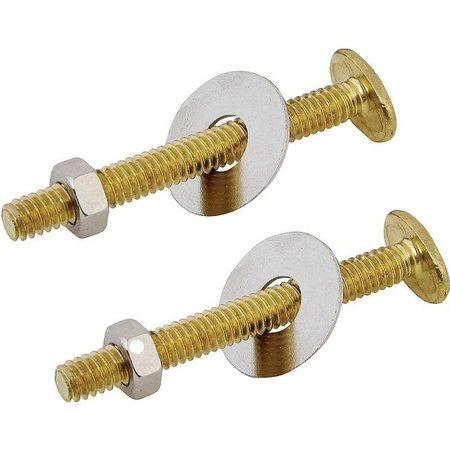 PROSOURCE Bolt Set, Steel, Brass, For Use to Attach Toilet to Flange 70490-3L